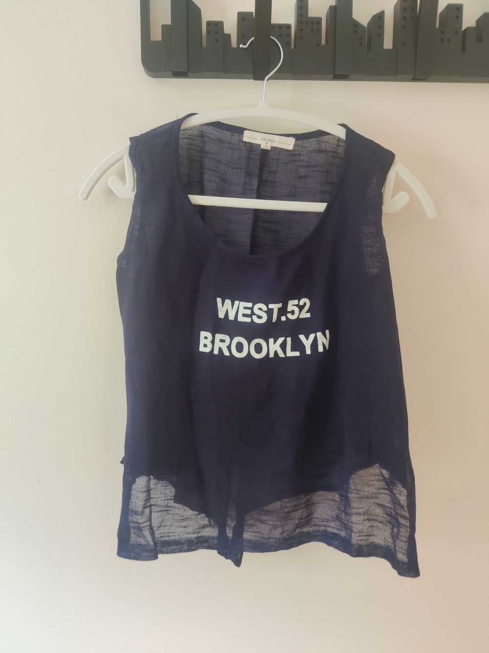 Navy Sleeveless Graphic Tank Top